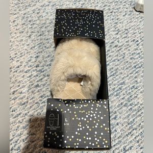 INC Quilted Fuzzy Slides NWT